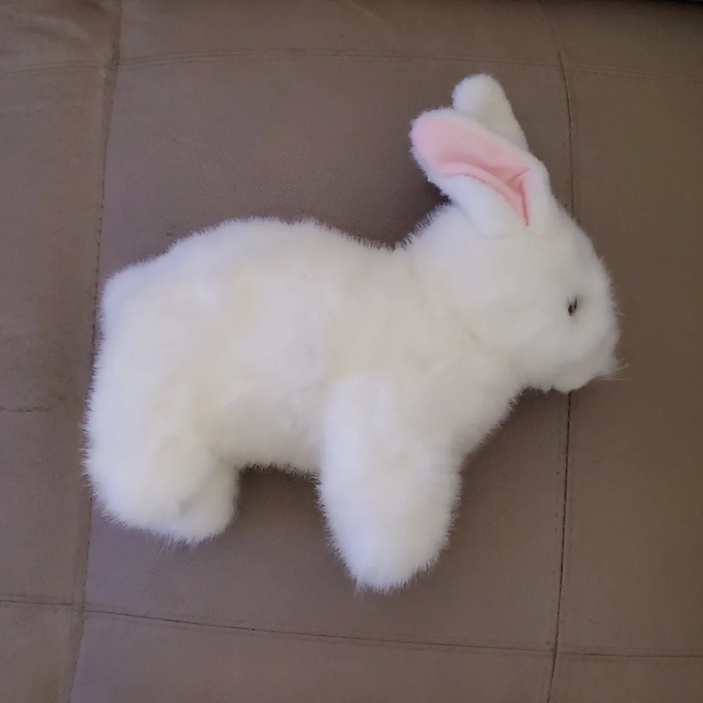 Ty Fluffy White Bunny Named Bows Plush Toy